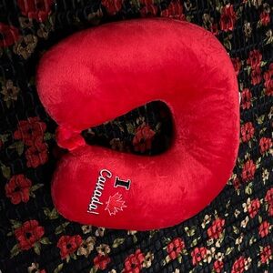 Red Travel Neck Pillow with Canada Embroidery